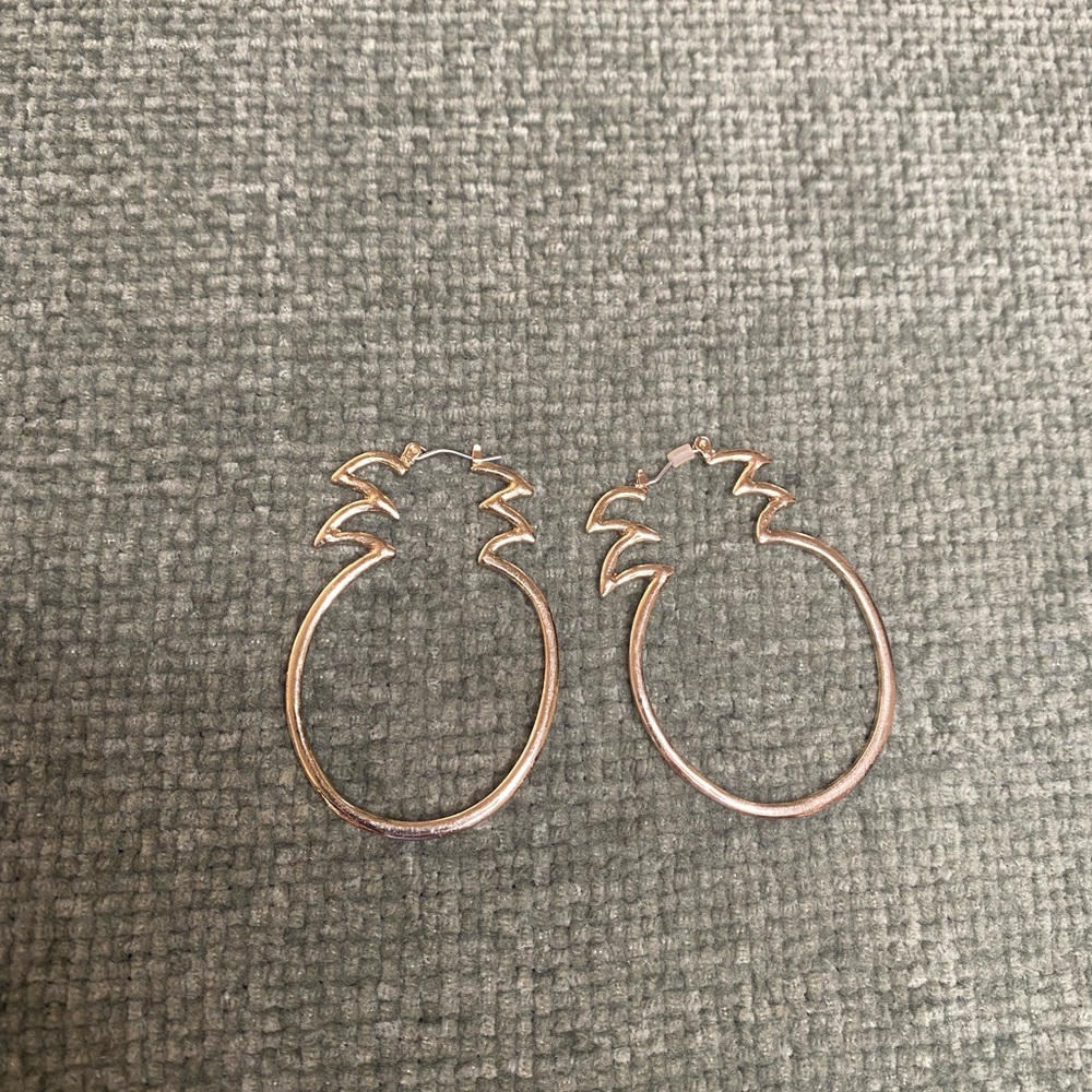 Gold Pineapple Hoop Earrings